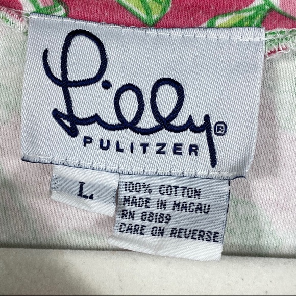 Vintage 1990's Lilly Pulitzer Pink Green Crop Top - Picture 2 of 3